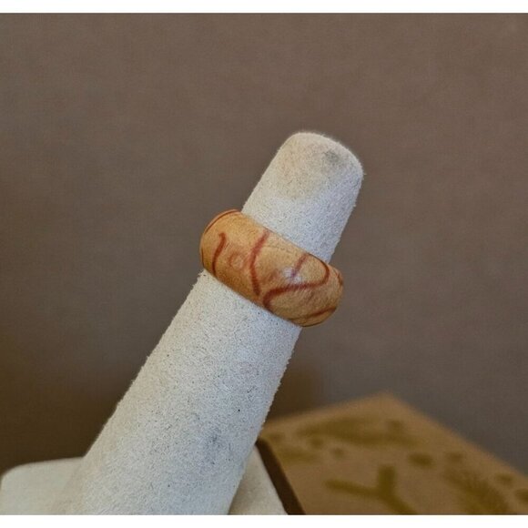 Size 4 Real Wood Unisex Ring Handcrafted Matte Finish Minimalist Jewelry - Picture 2 of 4